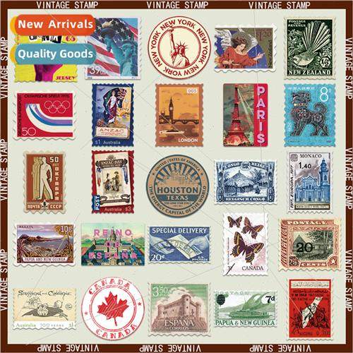 50 classic retro travel stamps waterprocollectible stickers