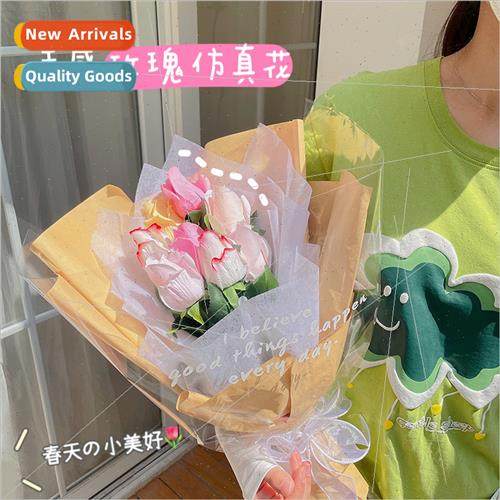 French roses living room table decoration fake flowers silk