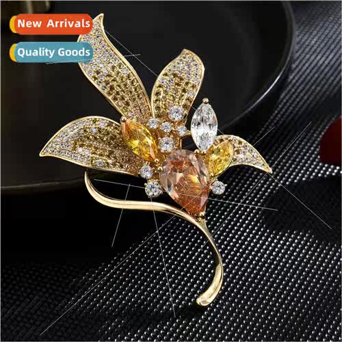 New colorful zirconia atmospheric leaf corsage high-grade fa
