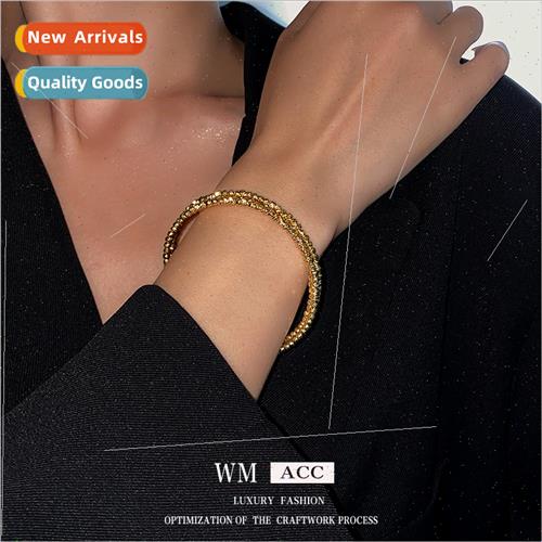 Metal bracelet fashion irregular opening three-layer hundred