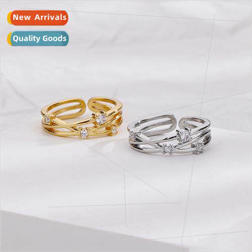 Japan glter diamond star finger ring opening Korea girl hear
