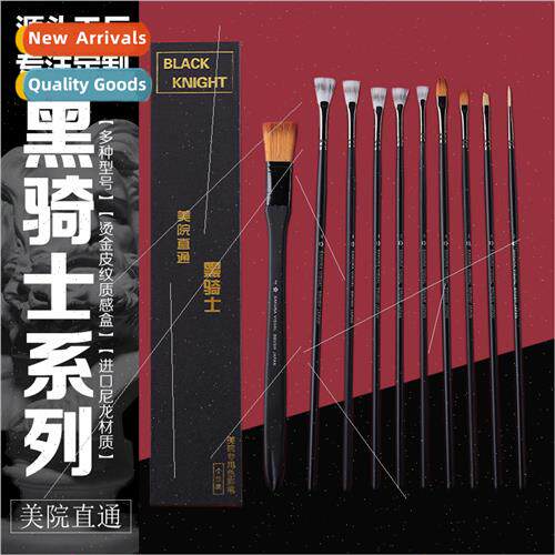 10pcs Black Knight Set Oil Painting Brushes Gouache Brushes