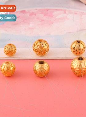 Color preservation sgold blessing round beads double-sided t