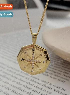 925 lver Necklace Europe Vintage Compass Octomom Necklace