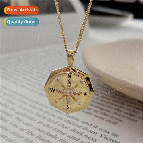925 lver Necklace Europe Vintage Compass Octomom Necklace