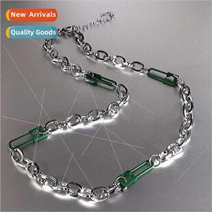 Green necklace pin hip female hop ins wind sweate niche cold