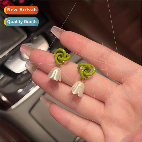 s925 winding bell orchid earrings female ins tide simple wil