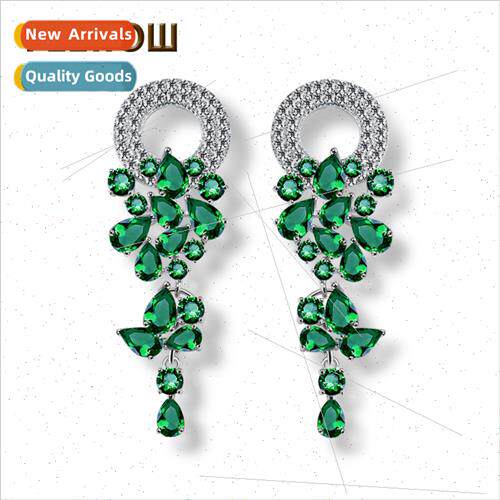 New Beautiful Flower Wreath Earrings AAA Zirconia Brilliant