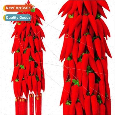 Decorative small red chili peppers pendant string 18 head si