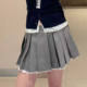 高品质 ANN学院风蕾丝边双层百褶半身裙西装 裙A字短裙女26春夏