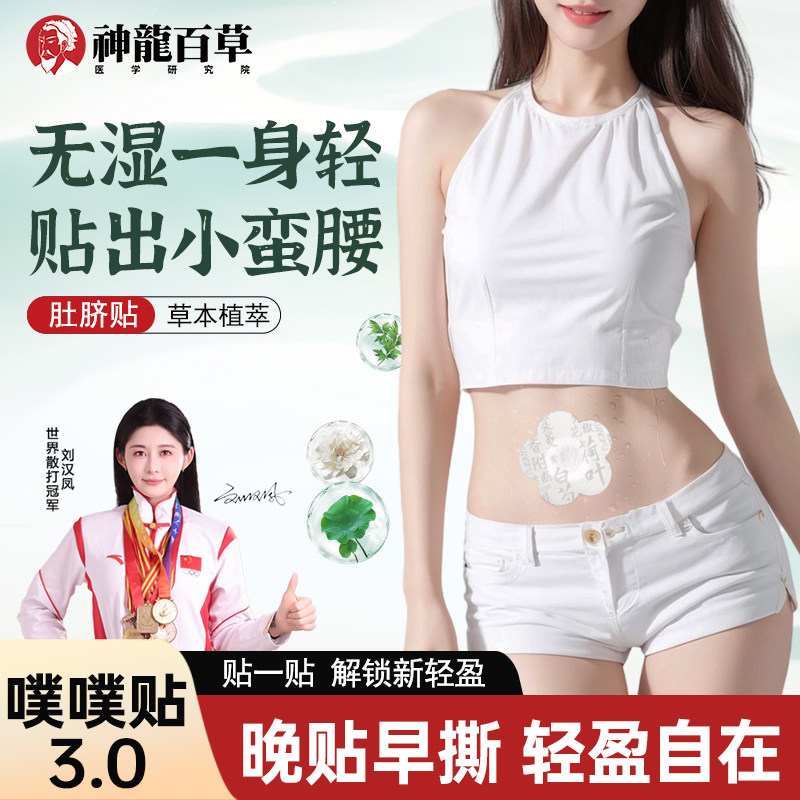 抖音同款神龙百草荷叶艾草噗噗贴