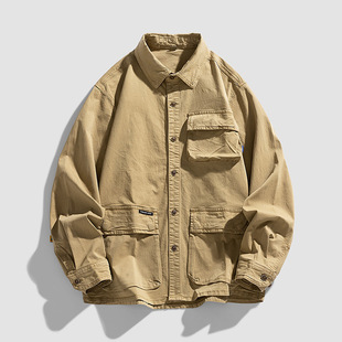 长袖衬衫潮流户外翻领外套Longsleeved shirt with collar jacket