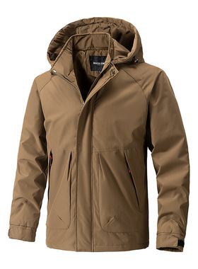 Outdoor hooded hardshell jacket 户外休闲连帽冲锋衣登山服外套