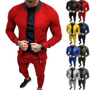 Baseball jacket plus size suit棒球服夹克束脚休闲裤男大码套装