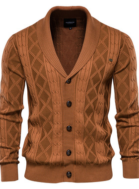 开衫男款V领长袖毛衣男