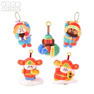 正版神仙财神爷来财摆件毛绒公仔挂件传统文化门神可爱磁贴冰箱贴