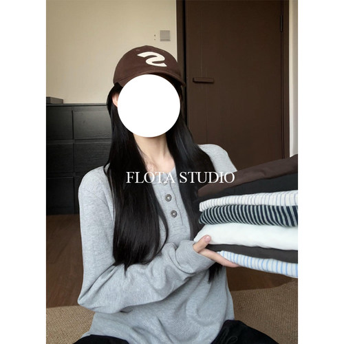 【长袖】1-56秋冬欧若风内搭可外穿针织打底衫女百搭长袖上衣