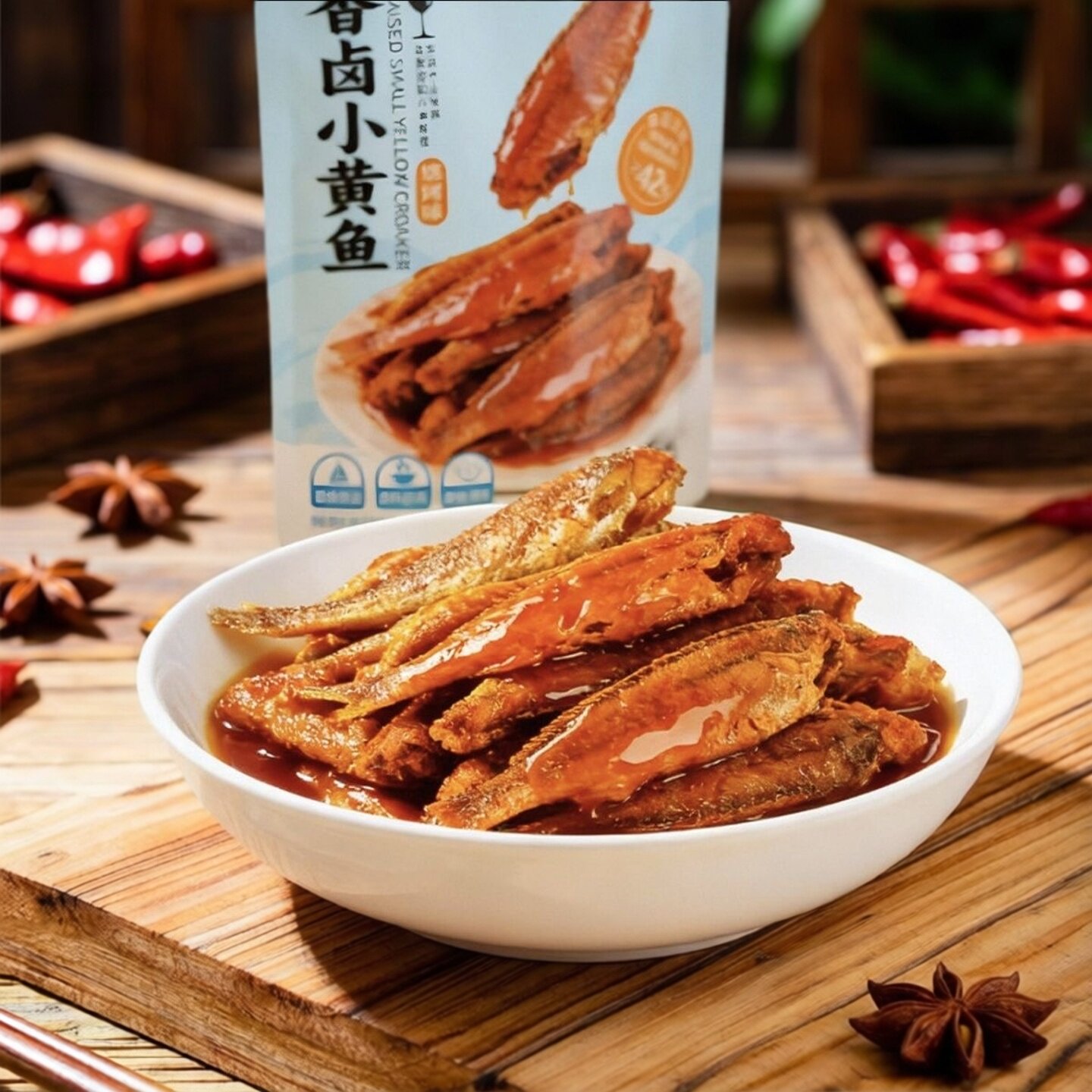 香卤小黄鱼先炸后卤即食128g