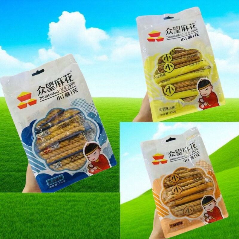 众望麻花椒盐味蜂蜜味芝麻红糖味网红酥脆追剧休闲小吃零食下午茶