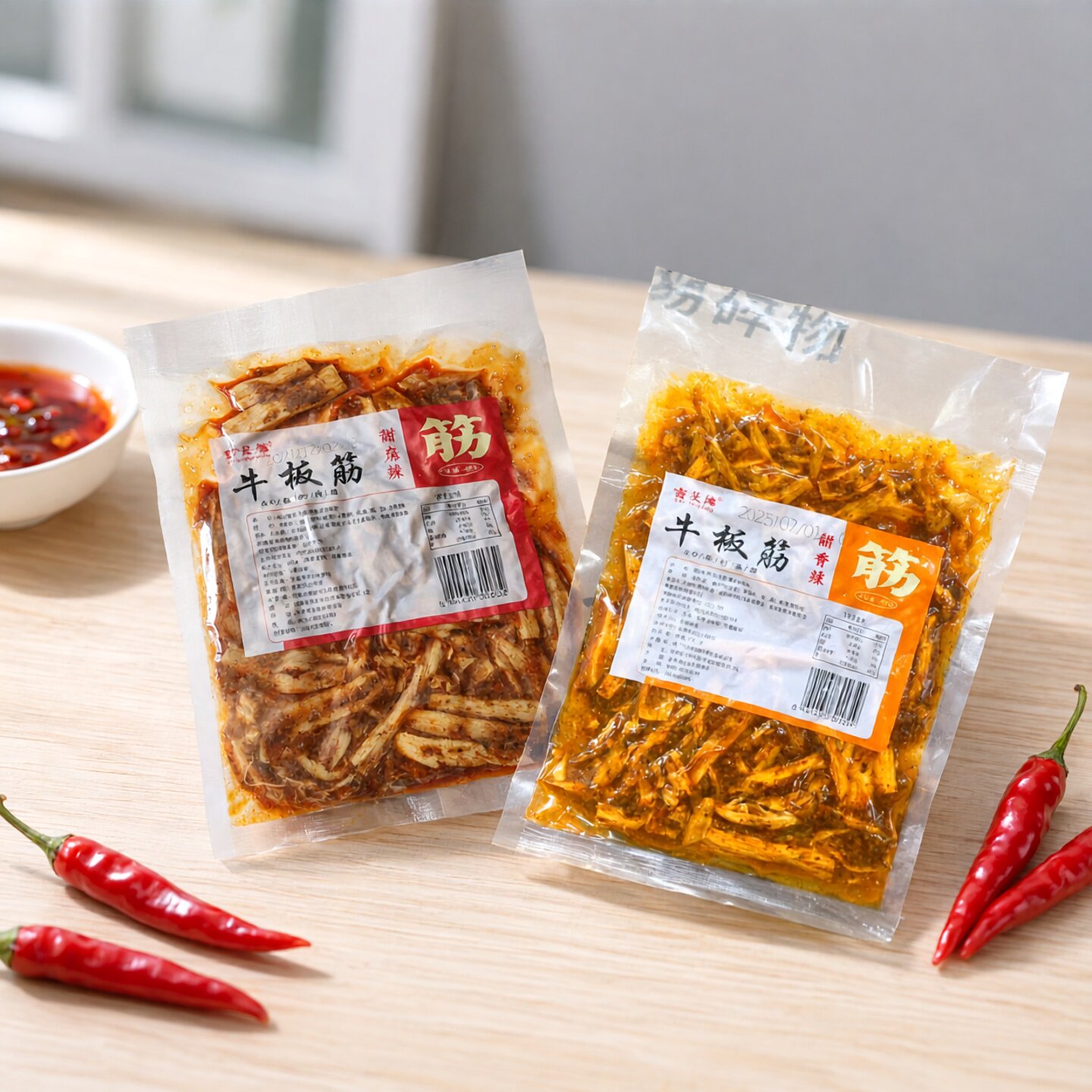 吉长缘牛板筋下酒菜甜麻香辣味即食休闲办公追剧解馋小吃零食105g