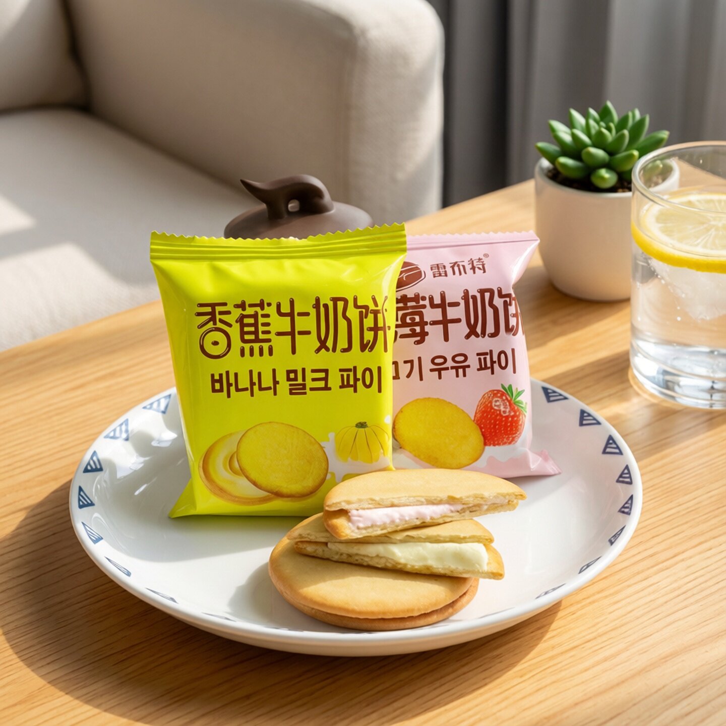 雷布特草莓香蕉牛奶夹心饼干