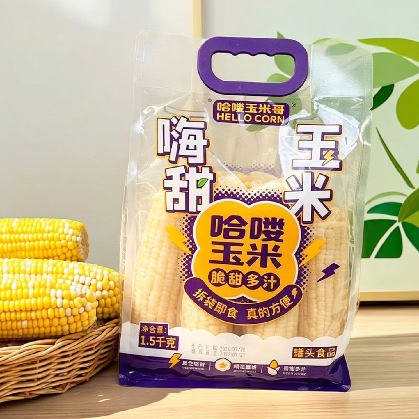 嗨甜哈喽真空锁鲜脆甜多汁玉米