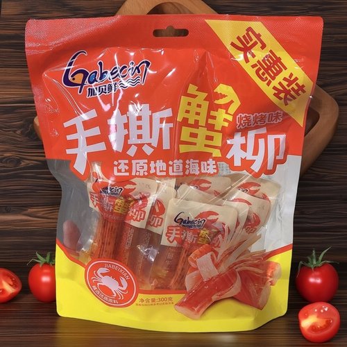 加贝鲜手撕蟹柳香辣烧烤300g