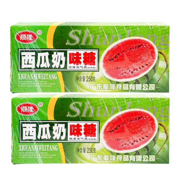顺隆奶味糖糖果香芋味菠萝草莓西瓜混合味夹心奶糖90后怀旧零食