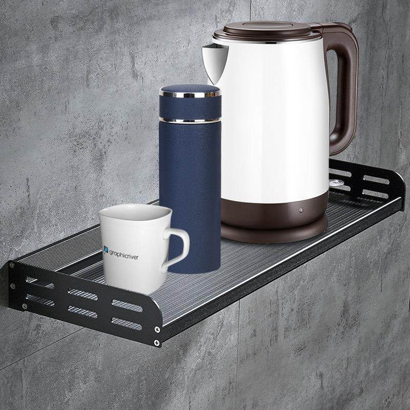 太空铝厨房置物架烧水壶架子壁挂式放茶杯架子挂墙上托盘碗盆收纳,厨房/烹饪用具,厨房置物架/置物柜/角架,淘宝优惠券,粉丝福利购,淘宝优惠卷