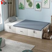 高箱收纳床带抽屉1米1.2单人床小户型板式 床气动上翻床1.5CH 223