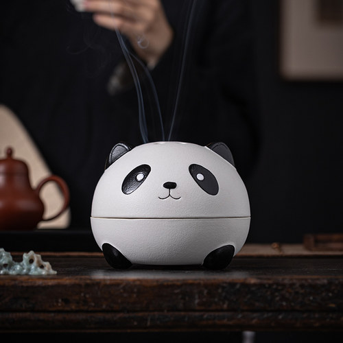 大熊猫蚊香炉大号蚊香盘托香薰炉