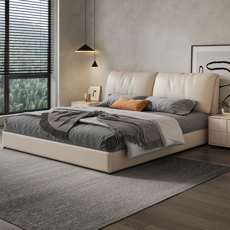 CBD床现代简约双人床1.8米布艺主卧轻奢意式极简1.5科技布床大床