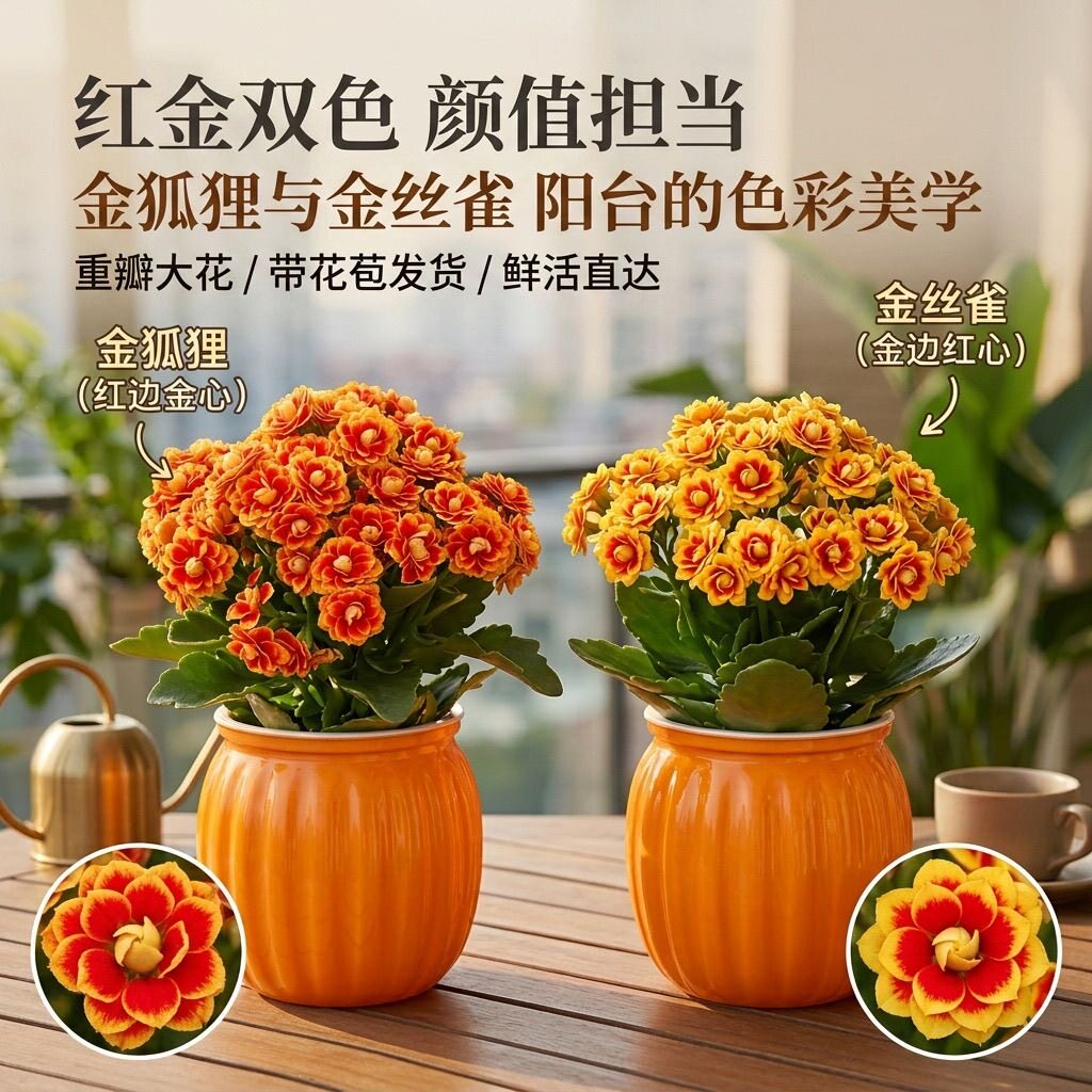 长寿花大盆【金狐狸+洛桑女神】