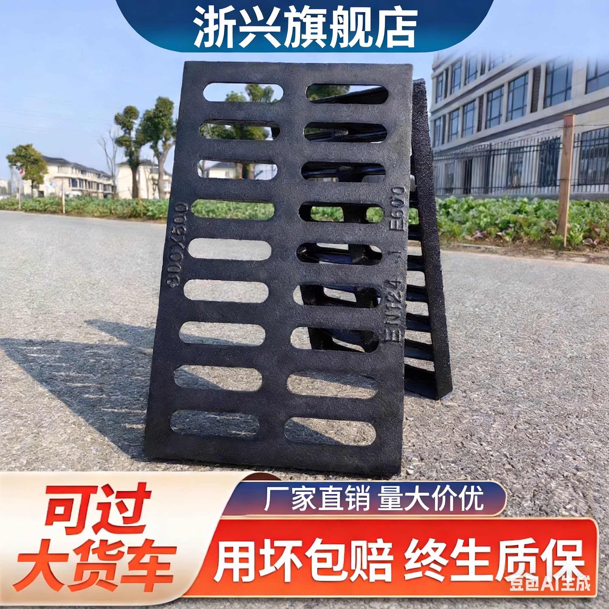 球墨铸铁排水沟下水道盖板地沟沟盖板水沟格栅铁井盖重型雨水篦子