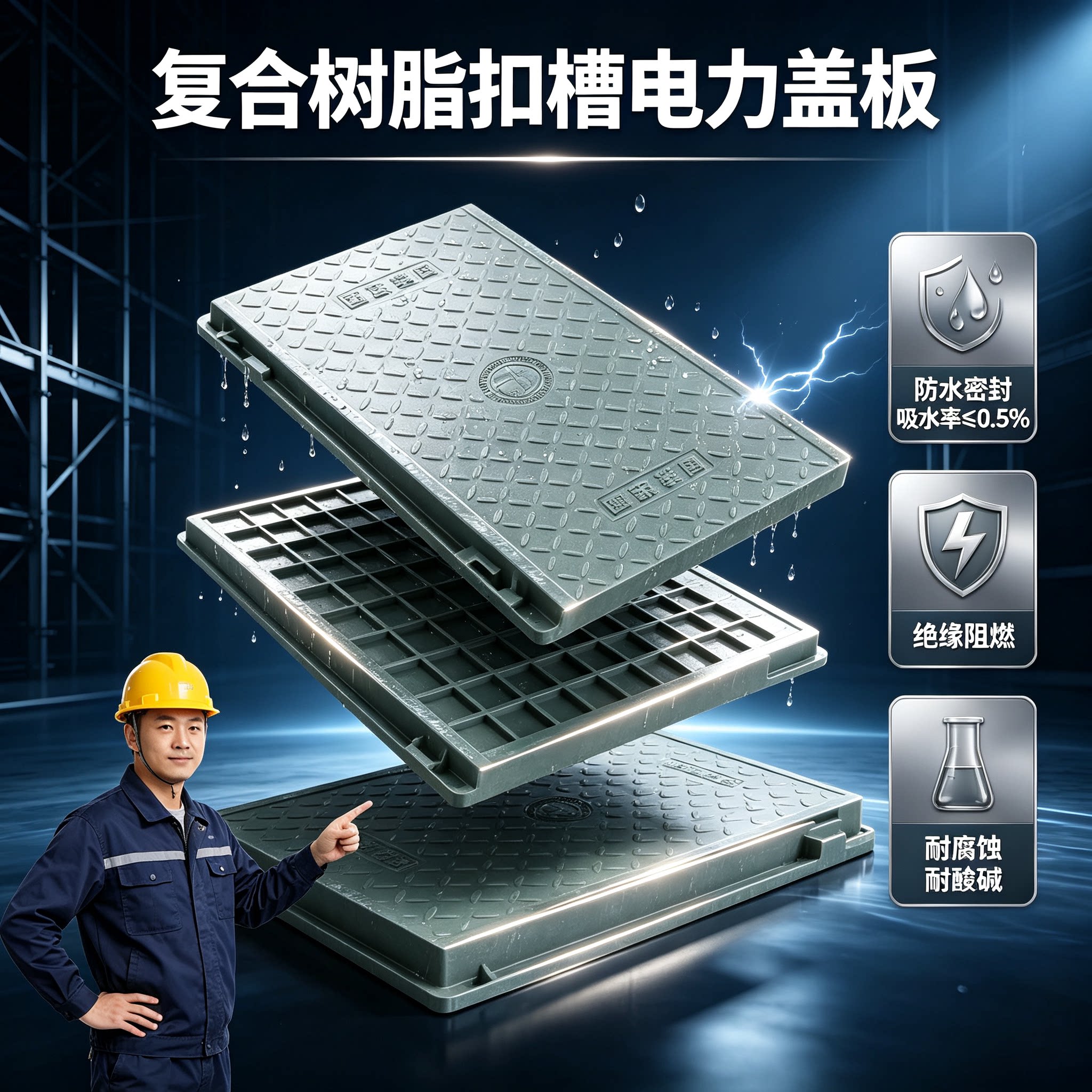 复合树脂扣槽防水电力盖板防盗