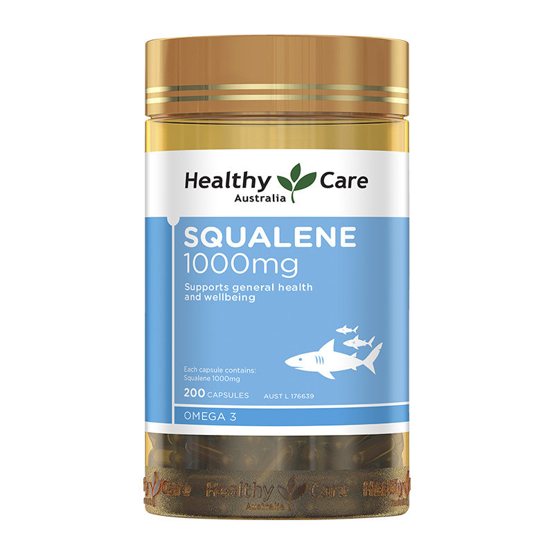 HealthyCare澳洲角鲨烯软胶囊squalene血氧量澳世康鲨鱼肝油200粒