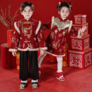 旦喜庆演出服装 元 幼儿园男女童新中式 儿童新年拜年服加绒加厚唐装
