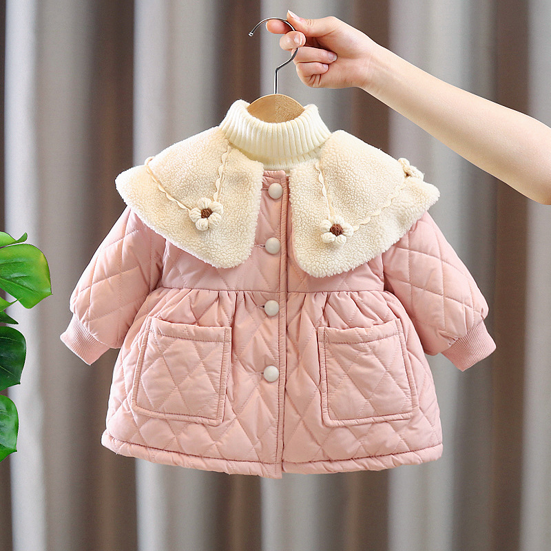 m192新款冬装女宝宝韩版加厚外套小童洋气加绒棉衣冬季棉袄棉服