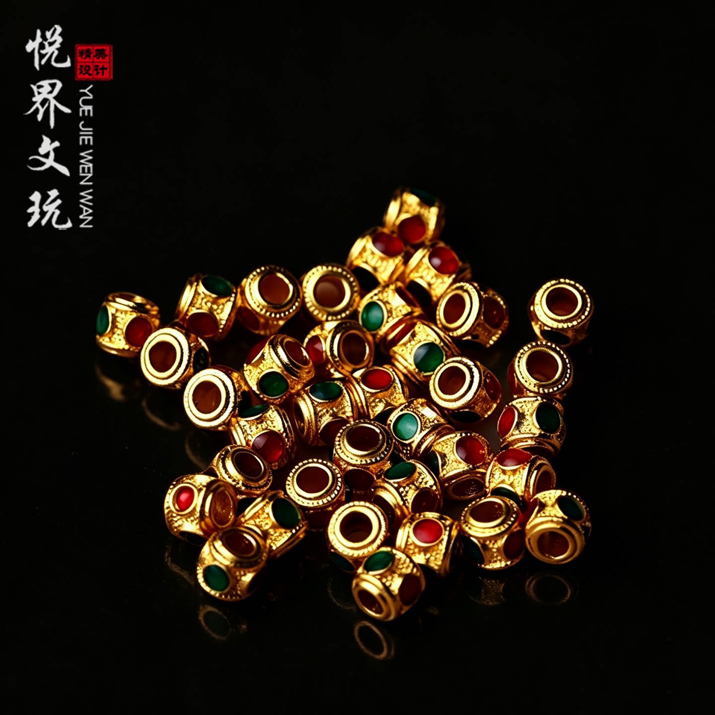 黄金色蜻蜓眼弟子珠隔珠线束