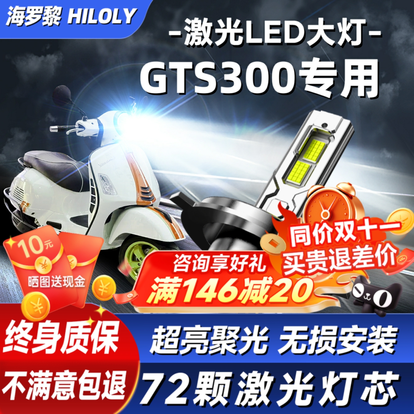 GTS300摩托车LED透镜大灯