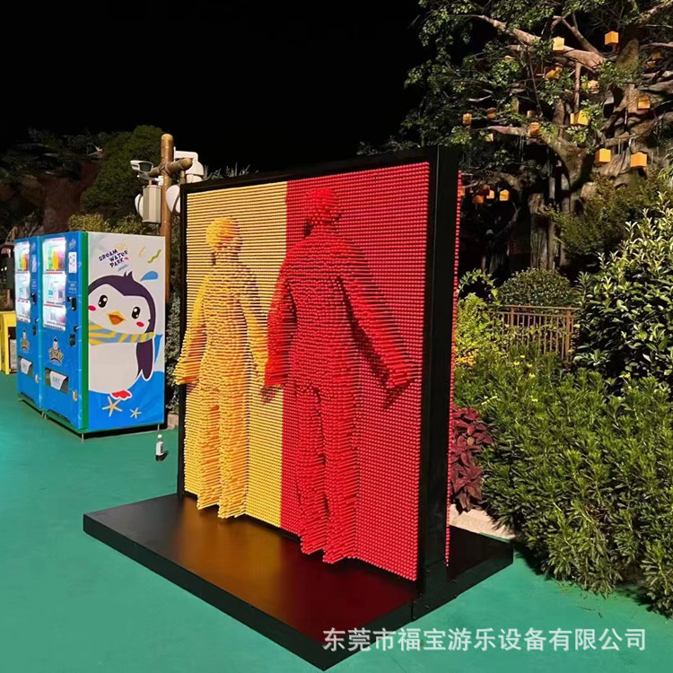房地产商场网红引流设备发光针雕墙人体3D打印墙翻转球百变针画
