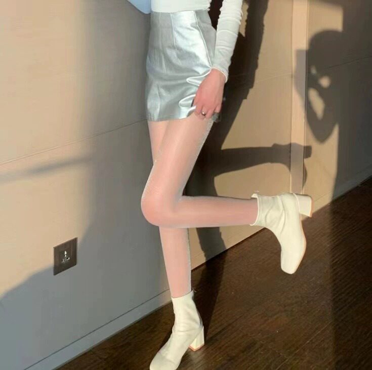丝袜女开档薄款亮晶晶珠光韩闪亮丝袜夏季超薄美腿袜肉色连裤袜子