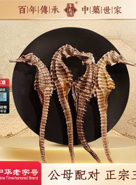 李良济海马中药材干货正宗三斑海马泡酒煲汤正品公母配对中药饮片