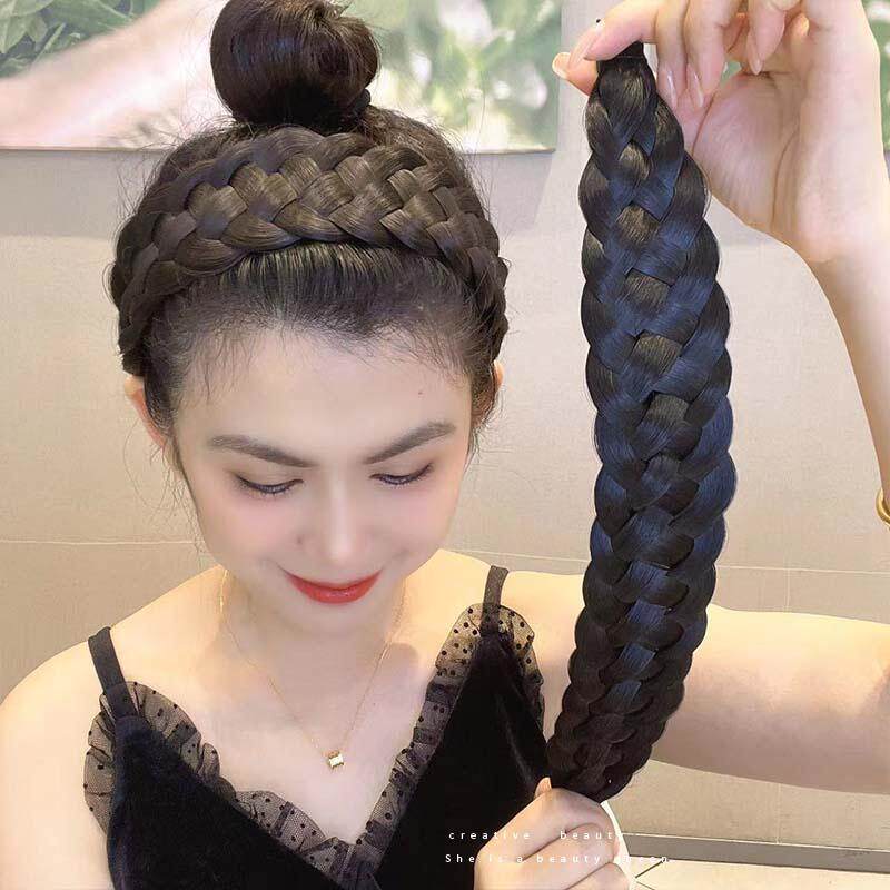 假发发箍秋冬2023新款宽边鱼骨辫头饰麻花辫子头箍女高颅顶压发窟