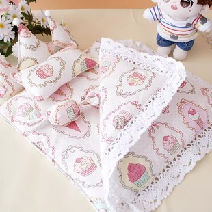 20cm15cm棉花娃娃床上用品过家家盖垫被子枕头套装bjd娃睡袋娃衣