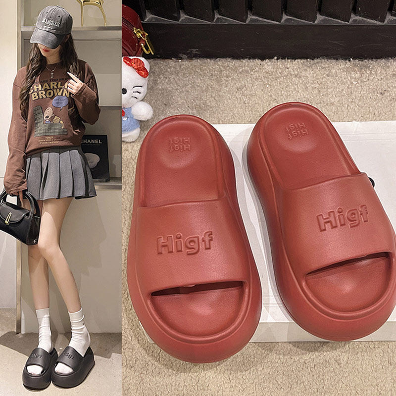 厚底一字拖女百搭eva韩版小个子福音增高夏季网红松糕底家居外穿