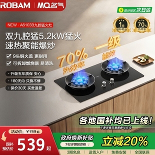 名气燃气灶煤气灶天然气家用双灶台九腔猛火液化气A6103老板出品