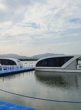 漂浮舱科技感房船厂家豪华水上民宿酒店文旅静态水面漂浮房屋景区