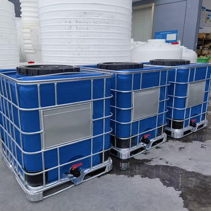 华社1000L食品级吨桶内胆堆高叉车专用废液桶带铁框异形加工