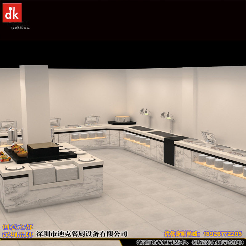 出口自助餐岛台 单位自助餐台食堂取餐台 酒店自助餐早餐台布菲台